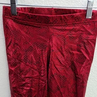 Black Milk Scale Leggings in Red and Black Shiny Finish